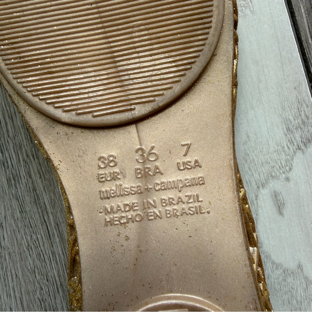 Melissa + Campana Gold ZigZag Flats - Picture 5 of 8